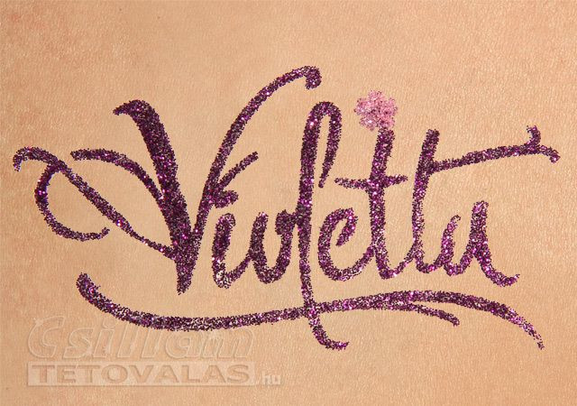 Violetta csillámtetoválás sablon