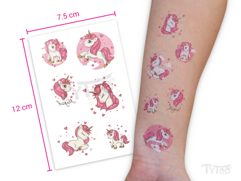 Rózsaszín Unikornisok Matrica Tetoválás