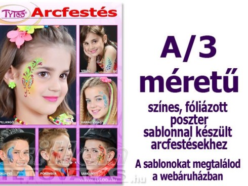 Arcfestés plakát A/3 Sablonnal készült mintákkal