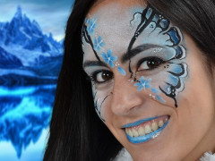 Jégkirálynős, téli arcfestés megfestése lépésenként