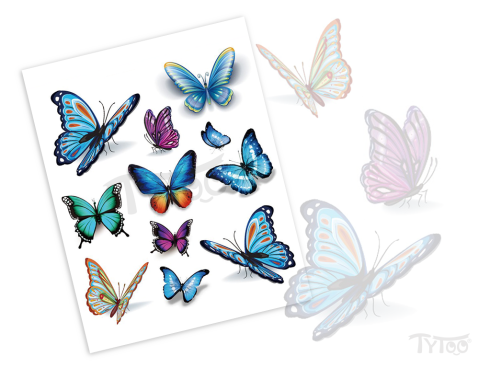 Kék Pillangók Matrica Tetoválások