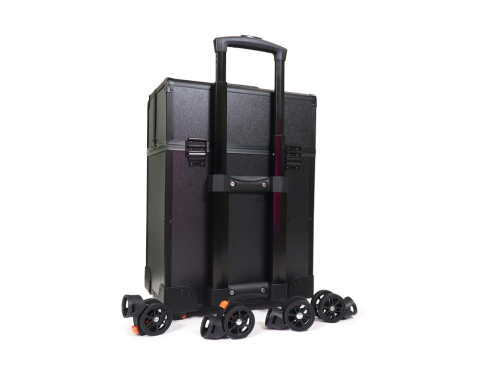 Többfunkciós 4 kerekű kozmetikai bőrönd (fekete)