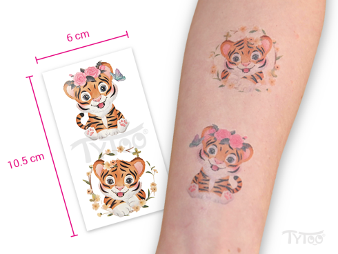 Tigris Virággal Matrica Tetoválás 