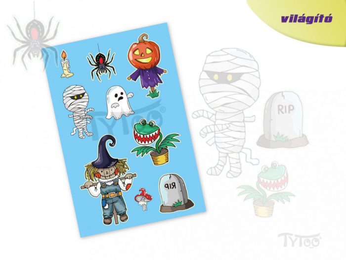 Világító Halloween Figurák Matrica Tetoválás